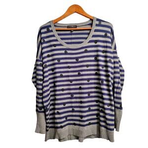 Lane Bryant Women's Pullover Sweater Gray Blue long sleeve Size 18/20